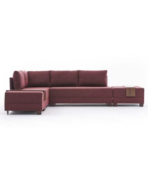 Canapé d'angle gauche convertible Fly bordeaux - 210x80x280 cm