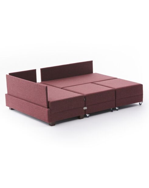 Canapé d'angle gauche convertible Fly bordeaux - 210x80x280 cm