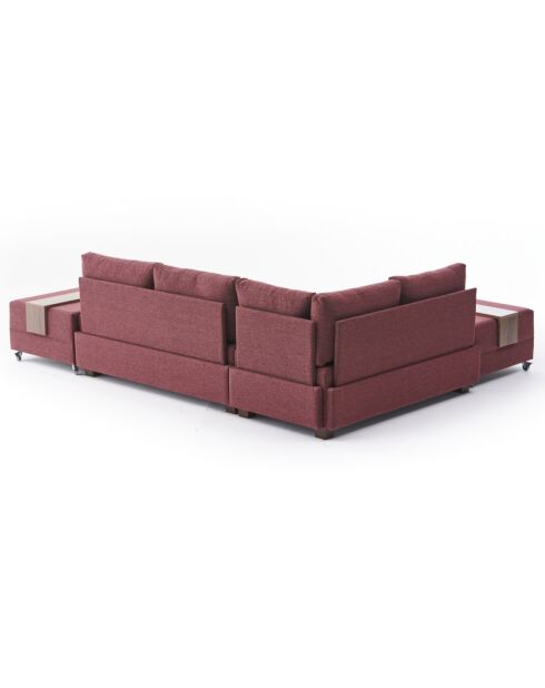 Canapé d'angle gauche convertible Fly bordeaux - 210x80x280 cm
