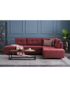 Canapé d'angle droit convertible Manama bordeaux - 280x85x206 cm