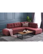 Canapé d'angle droit convertible Manama bordeaux - 280x85x206 cm