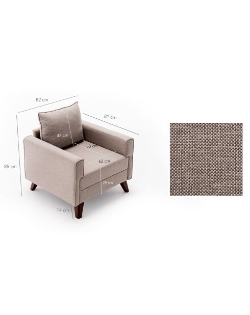 Fauteuil Bella crème - 85x82x81 cm