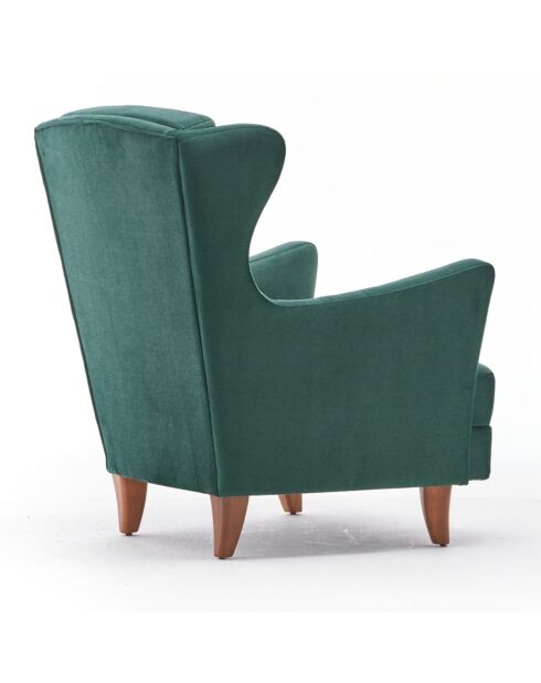 Fauteuil Lola Berjer  Velours vert - 77x80x98 cm