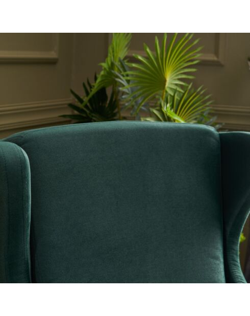 Fauteuil Lola Berjer  Velours vert - 77x80x98 cm