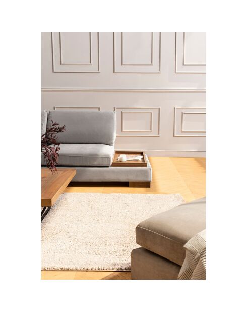Canapé d'angle gauche avec pouf Tulip gris clair - 313x97x63 cm