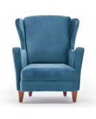 Fauteuil Lola Berjer Velours turquoise - 77x80x98 cm