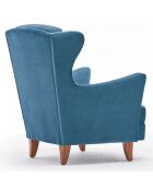 Fauteuil Lola Berjer Velours turquoise - 77x80x98 cm