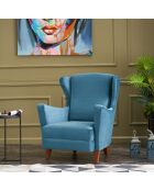 Fauteuil Lola Berjer Velours turquoise - 77x80x98 cm