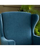 Fauteuil Lola Berjer Velours turquoise - 77x80x98 cm