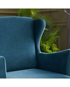 Fauteuil Lola Berjer Velours turquoise - 77x80x98 cm