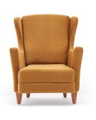 Fauteuil Lola Berjer Velours moutarde - 77x80x98 cm