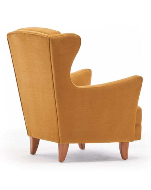 Fauteuil Lola Berjer Velours moutarde - 77x80x98 cm