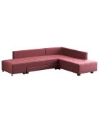 Canapé d'angle droit convertible Manama bordeaux - 280x85x206 cm