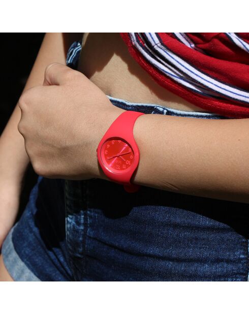 Montre Femme/Fille en Silicone Ice Colour Lipstick Small 3H rouge