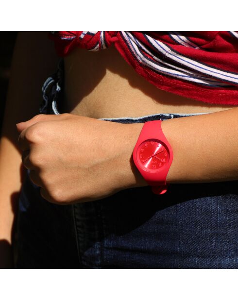 Montre Femme/Fille en Silicone Ice Colour Lipstick Small 3H rouge