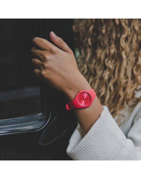 Montre Femme/Fille en Silicone Ice Colour Lipstick Small 3H rouge