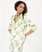 Pyjama satiné Lemon blanc/jaune/vert