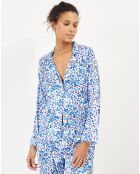 Pyjama satiné Paula imprimé bleu/blanc