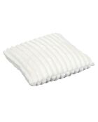 Coussin flanelle côtelé sherpa écru - 40x40 cm