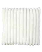 Coussin flanelle côtelé sherpa écru - 40x40 cm
