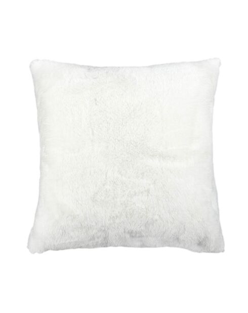 Coussin imitation fourrure Opulence blanc - 40x40 cm
