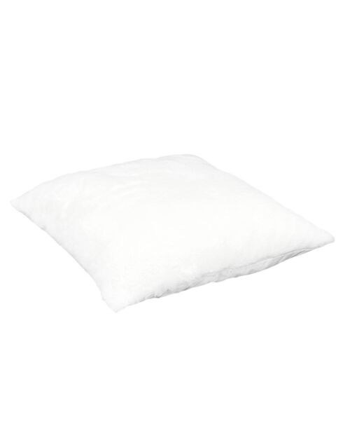 Coussin imitation fourrure Opulence blanc - 40x40 cm