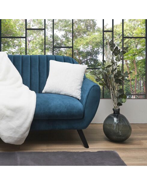 Coussin imitation fourrure Opulence blanc - 40x40 cm