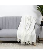 Jeté de canapé gaufré ivoire - 160x130 cm