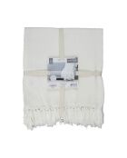 Jeté de canapé gaufré ivoire - 160x130 cm