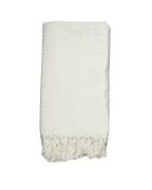 Jeté de canapé gaufré ivoire - 160x130 cm