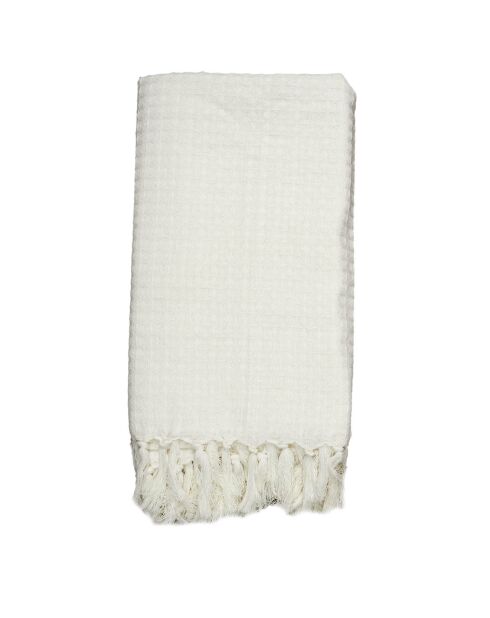 Jeté de canapé gaufré ivoire - 160x130 cm