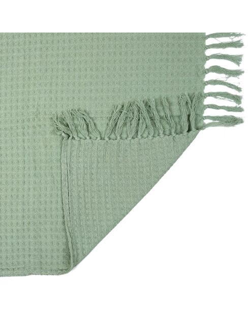 Jeté de canapé gaufré vert d'eau - 160x130 cm