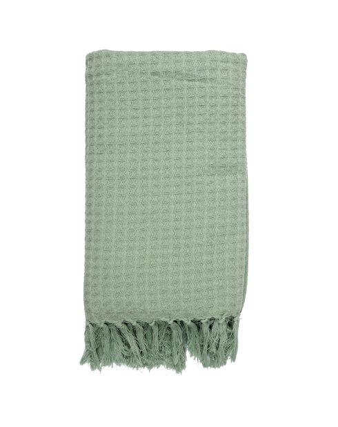 Jeté de canapé gaufré vert d'eau - 160x130 cm