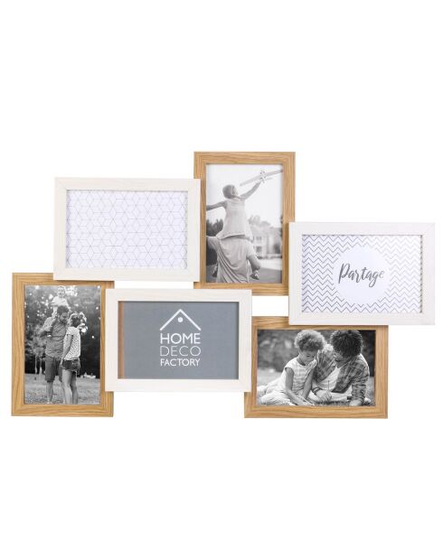 Collage de 6 fotos en color beige - 49x31,5 cm