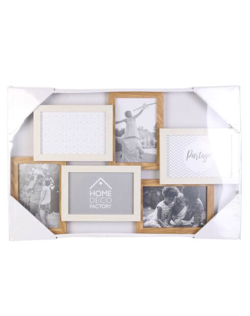 Collage de 6 fotos en color beige - 49x31,5 cm