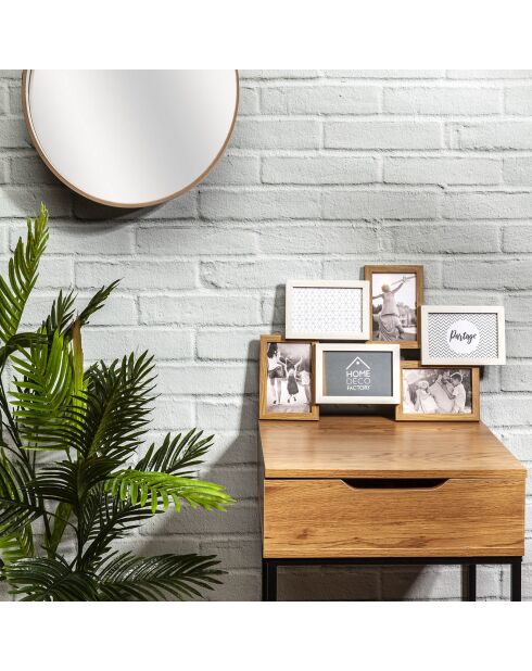 Collage de 6 fotos en color beige - 49x31,5 cm