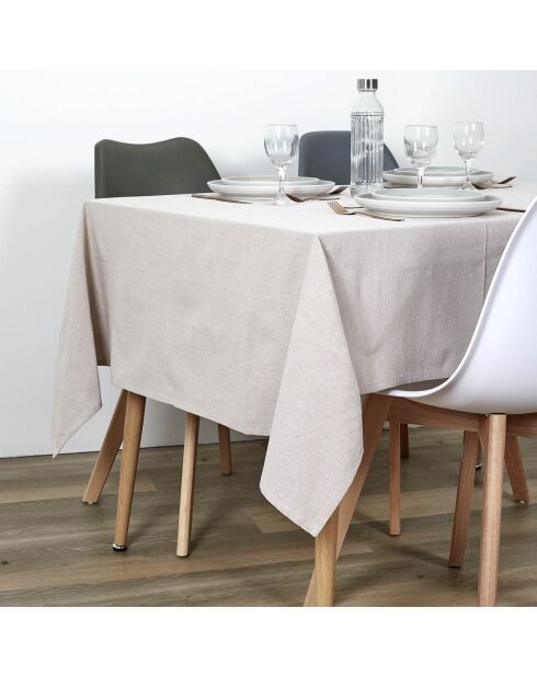 Nappe en Coton beige - 250x140 cm