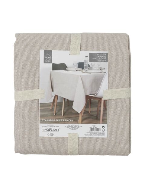 Nappe en Coton beige - 250x140 cm