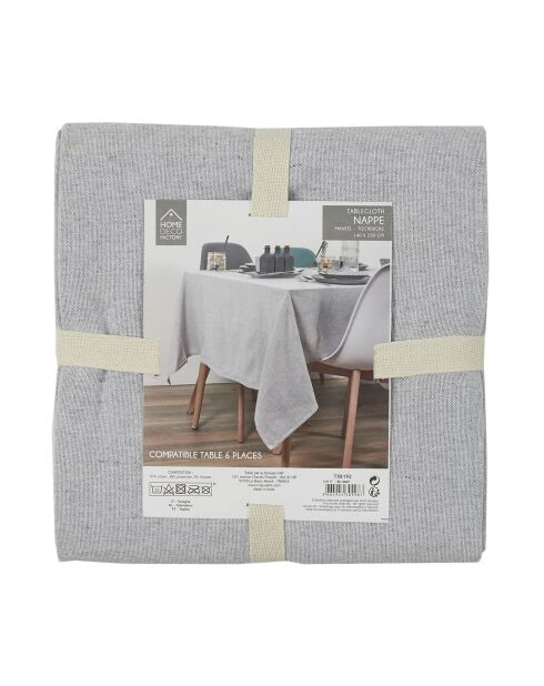 Mantel de algodón gris claro - 250x140 cm
