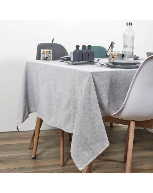 Mantel de algodón gris claro - 250x140 cm