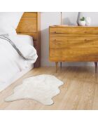 Tapis imitation fourrure poil fin ivoire - 60x90 cm