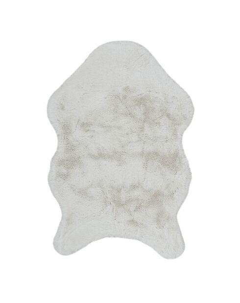 Tapis imitation fourrure poil fin ivoire - 60x90 cm