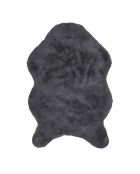 Tapis imitation fourrure poil fin gris - 60x90 cm