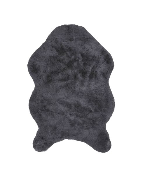 Tapis imitation fourrure poil fin gris - 60x90 cm