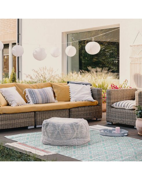 Tapis uni blanc/bleu - 120x180 cm