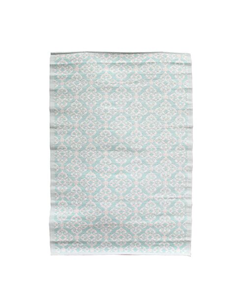 Tapis uni blanc/bleu - 120x180 cm