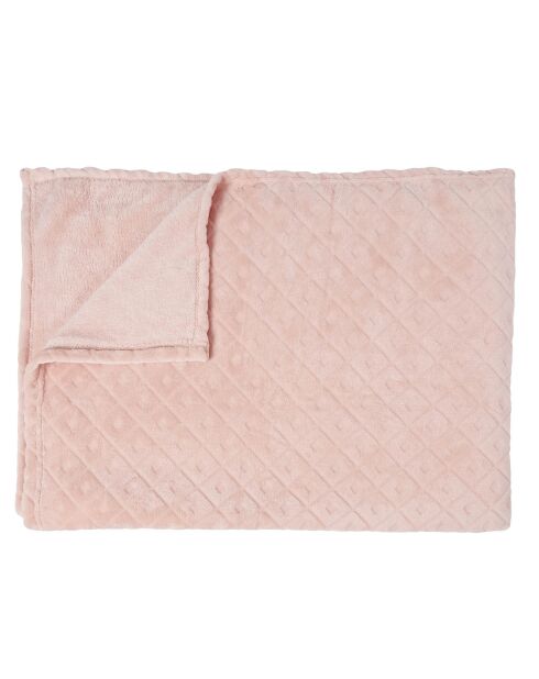 Plaid embossé rose - 140x200 cm