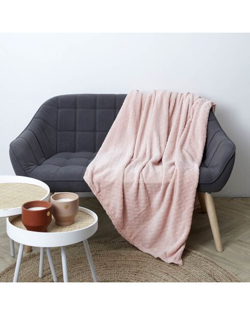 Plaid embossé rose - 140x200 cm