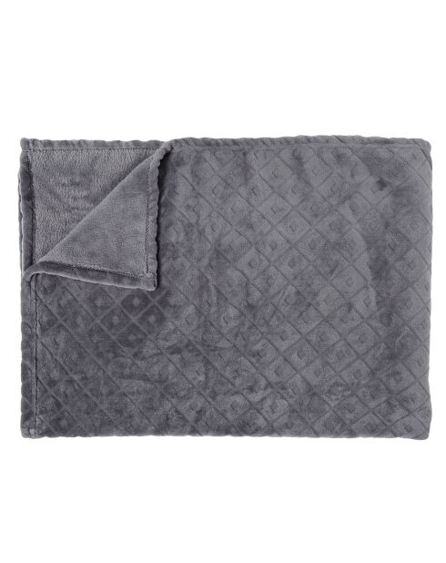 Plaid embossé gris - 140x200 cm