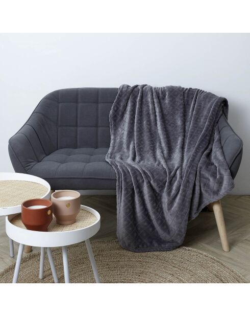 Plaid embossé gris - 140x200 cm